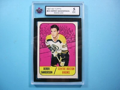 1967/68 TOPPS NHL HOCKEY CARD #33 DEREK SANDERSON ROOKIE RC KSA 5 EX NICE 67/68 - Image 1 of 4