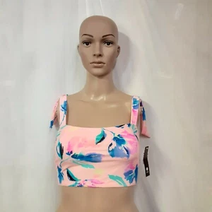 No Boundaries Adjustable Ties Swimsuit Top Size Small(3-5) Salmon/Blue - Picture 1 of 4