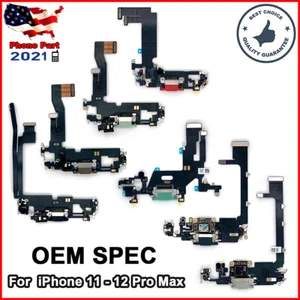 New Charging Port Charger Dock Mic Flex Cable For iPhone 11 12 13 Pro Max Mini - Picture 1 of 12