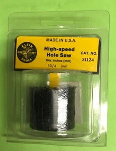 KLEIN TOOLS 31124 1-3/4" 44 MM LOCHSÄGE HOCHGESCHWINDIGKEIT **MADE IN USA** - Bild 1 von 3