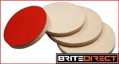BRITE DIRECT Felt Polishing Pad Disc 125mm / 6mm 5" QUALITY Hook & Loop backing pad Best