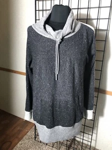 T by Talbots L/S Sweater Pullover Size M Cowl Neck Front Pocket and Thumbhole - Picture 1 of 10