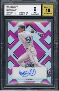 2022 Leaf Metal Autograph Prismatic Pink #BA-11 ICHIRO 1/1 AUTO BGS 9 - Bild 1 von 2