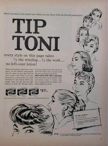 Anuncio impreso Toni Home Perm vintage 1956 efímero decoración de pared puntas - Imagen 1 de 1
