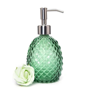 Glass Soap Dispenser with Stainless Steel Pump, 12oz Clear Dish Soap/Hand Soa... - Picture 1 of 6