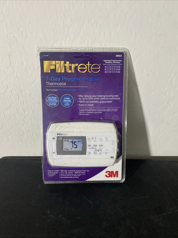 Filtrete Model 3M22 Thermostat 7-Day Programmable Thermostat Energy Saver OB New - Image 1 of 4