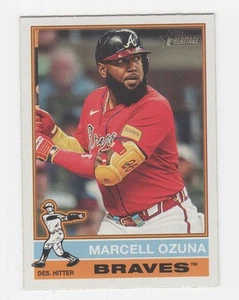 2025 TOPPS HERITAGE BASEBALL SP CARTOON VARIATION MARCELL OZUNA BRAVES #92 - Picture 1 of 2