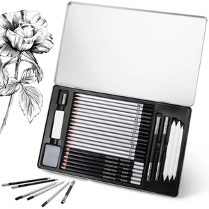 Skizzenstifte Zeichenset, 29-teiliges Skizzenstift-Set mit Graphit - Bild 1 von 5