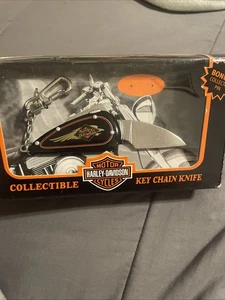 Coltello portachiavi nero Harley-Davidson da collezione spilla mancante - Foto 1 di 8