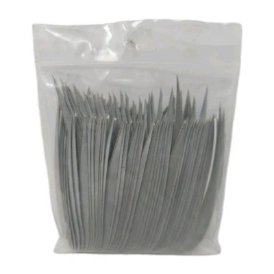 100pk Archery Arrow Feathers 5" Left Wing: Parabolic Gray - Image 1 of 3