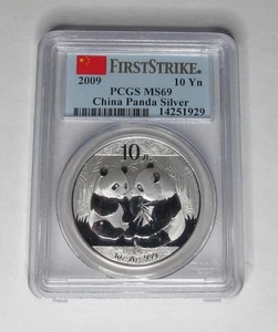 2009 China 10 Yuan * Silver Panda * PCGS MS69 * FirstStrike * KM# 1910 - Picture 1 of 2