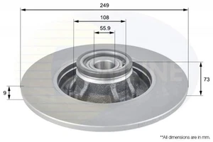 REAR BRAKE DISCS SET BRAKING DISCS PAIR FOR PEUGEOT 308 SW I 1.4 L COMLINE - Picture 1 of 4