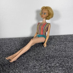 Vintage Mattel American Girl blonde blaue Augen Barbie 1958 Badeanzug biegsame Beine - Bild 1 von 24