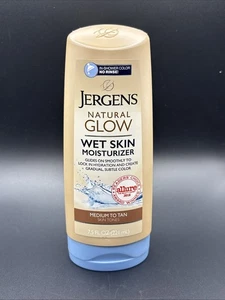 jergens natural glow wet skin med-tan moisturizer no rinse 7.5oz - Picture 1 of 2