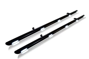 Black Side Bars + Down Lights + White LEDs For Mitsubishi L200 Triton 2012-2015 - Picture 1 of 12