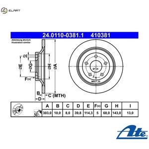 2x BRAKE DISC 24.0110-0381.1 FOR MAZDA PY-VPS/ZA/Y8 2.5L SH-VPTSSHY6/SHY8 2.2L - Picture 1 of 10