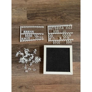 Letter Board Sign White Frame 8x8 Felt Board Baby Announcement Board w/ Letters - Picture 1 of 6
