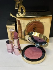 NIB YSL #44 NUDE LAVALLIERE Make Me Blush Powder Blush + Mini lipstick 44B - Picture 1 of 14