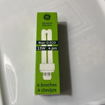 GE Biax D ECO Quad Tube Florescent Light | 13w G24q-1, 4 pin Light Bulb - Image 1 of 4