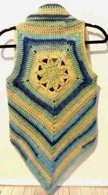 crochet mujer hecho a mano boho top chaleco mandala festival m/l sutherland nuevo Foto 1 de 3
