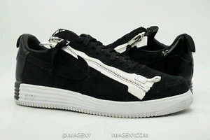 NIKE AIR FORCE 1 LUNAR LOW TAGLIA 11,5 ACRONIMO NERO BIANCO 698699 001 - Foto 1 di 9
