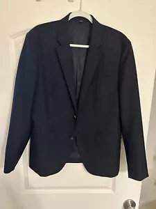 BONOBOS Slim Fit Navy Blue Cotton Blazer Mens Sz Small 42 Patch Pockets - Picture 1 of 17