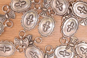 Dene Tsosie Bini Navajo Sterling Silver Concho and Butterflies Belt DEKI X596B - Picture 1 of 5