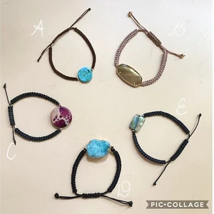 NATURAL STONE FRIENDSHIP BRACELETS KENDRA SCOTT ABALONE GEODE DRUZY TURQUOISE - Picture 1 of 7