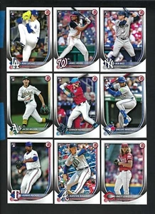 Lot of 9 2025 Bowman ROOKIE Cards RC Roki Sasaki James Wood Ben Rice Wilson - Picture 1 of 2