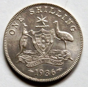 Australia.  1936 Shilling.. Full Lustre..  UNC - Bild 1 von 2