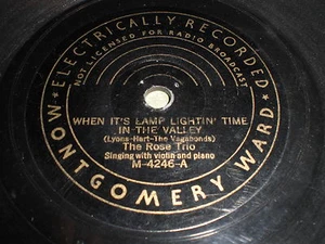 The Rose Trio - When It's Lamp Lightin' Time In The Valley / The Hills Of 78 - Picture 1 of 1