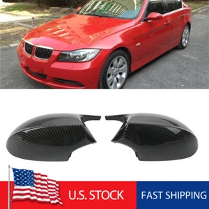 Tapa de cubierta de espejo retrovisor lateral de fibra de carbono pre-LCI 2005-2007 para BMW E90 E91 328i 335i - Imagen 1 de 13