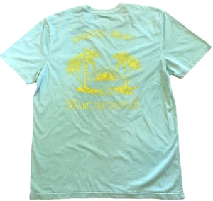 Margaritaville New Men's Size Medium Turquoise Crew Neck Short Sleeve Pocket Tee - Picture 1 of 11
