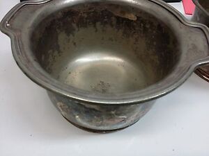 58.5LBS Copper Nickel Silver Soldered Scrap Norte Dame Soup Tureen Serving Bowls