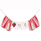 Cloth Strawberry Highchair Banner One Birthday Party Decorations  Baby Chair