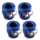 4Pc An8 Straight End Fitting Finisher Clamp For Oil Gas Water Line Hose Blue