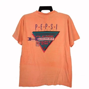 Vintage 80s Pepsi World Tour T-Shirt Medium Presents Mc Hammer Tees Size M - Picture 1 of 8