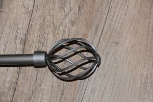 3/4 Inch Curtain Rods Single Window Rod 28-48 Inches, Twisted Cage Home Decor. - Picture 1 of 9