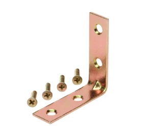 4-Pack Everbilt 2 inch Satin Brass Corner Support Angle Braces Brackets 20734 - Picture 1 of 2