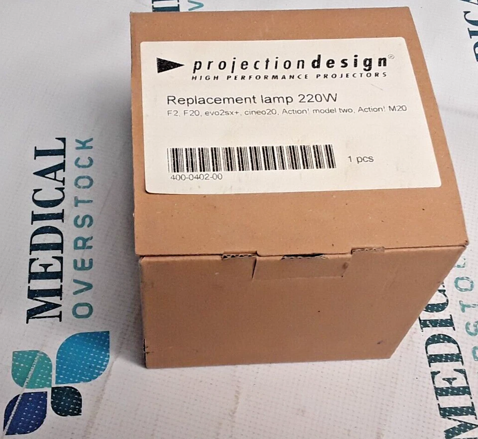 400-0402-00 - PROJECTION DESIGN - REPLACEMENT LAMP 220W - NEW OLD STOCK - Image 1 of 4