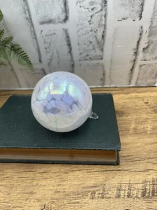 Hand Blown Glass Swirls Gazing Orb Ball Hanging Christmas Tree Ornament 3.5" - Picture 1 of 7