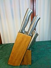 11pc Farberware Silver Stainless Steel Cutlery Knife Set w/Wooden Block