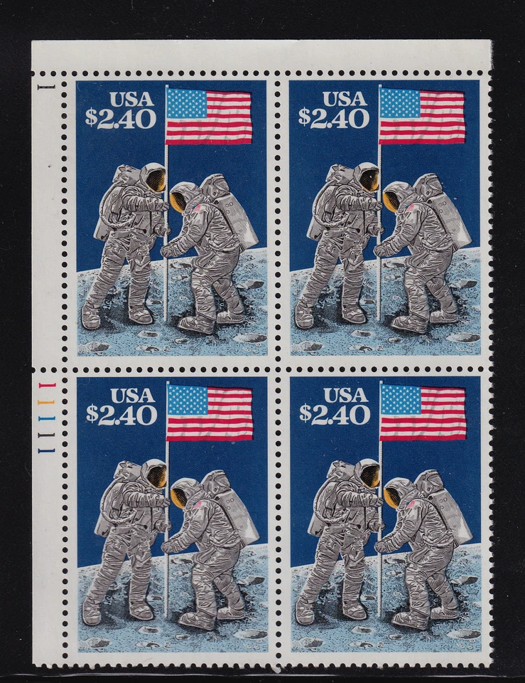 1989 Flag on the Moon $2.40 Sc 2419 MNH plate block 11111-1 UL - Image 1 of 1