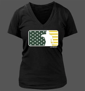 Doo Women's V-Neck T-Shirt - Oakland Athletics A's Sean Doolittle Green Collar - Picture 1 of 4