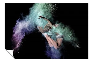 Bunter Puderstaub tanzender Turner Athelet Poster Wandbild Wohndeko - Bild 1 von 4