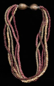 HAWAIIAN 100% NIIHAU 19-3/4 INCH 5-STRAND COLLECTOR'S KAHELELANI SHELL LEI - Picture 1 of 5