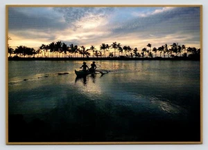 Fishermen in an Outrigger Canoe Big Island Hawaii Kohala Coast VTG UNP Postcard - Picture 1 of 2