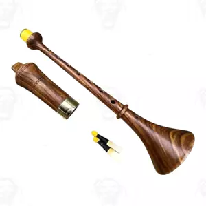 RAUSCHPFEIFE German Rosewood Small Wooden Chanter Shawm Instrument With 2 Reeds - Picture 1 of 7