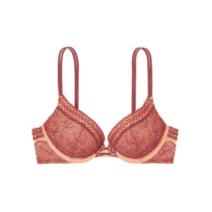 Victoria's Secret Bombshell Plunge Floral Fishnet Bra (Cool Maroon) - Picture 1 of 11