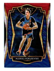 2020-21 Panini Select Red White Aleksej Pokusevski Rookie Oklahoma City Thunder - Picture 1 of 2